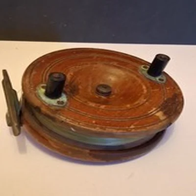 Eton Sun Wooden Fishing Reel 5 Inch. Age Unknown. GC. Used 1970s/80s? By Parents