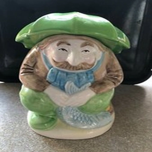 Vintage and rare Fisherman - Roy Simpson for J Luber two piece storage pot.