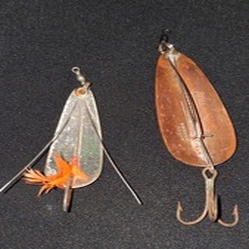 2 ABU Sweden weedless spoons,  18 grm Flamingo and a 15grm favourite