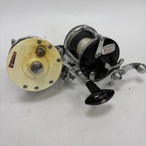 pair of vintage Garcia Mitchell 602 and Intrepid Pirate fishing reels Used