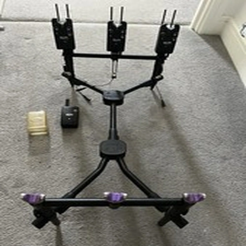 3x Purple Delkim TXI Plus Alarms/ Fox Black Label Edition Stand + More