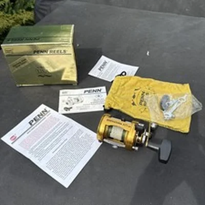 Penn International 975 Lever Drag Multiplier USA made. Recent Full Service