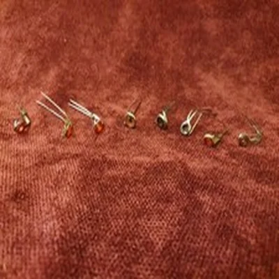 Vintage fishing tackle Lined Rod Rings Tip x8