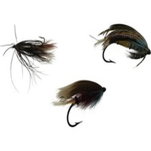 Fishing Flies x3 Assorted Feather Lures Salmon Trout Style