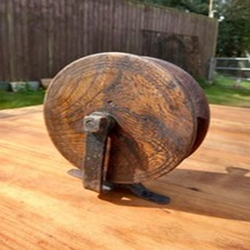Large Antique Oak Fishing Reel