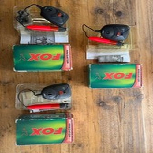 Fox Micron P Mk2 Pike bite alarms, set of 3, boxed with instructions