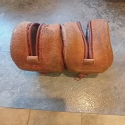 Vintage Suede Sheepskin Double Fishing Reel Case