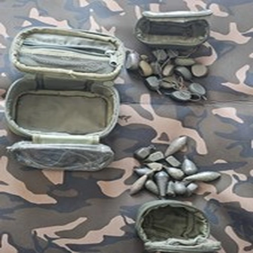 Trakker Lead Pouch Small Plus Leads Used Carp Fishing Set Up