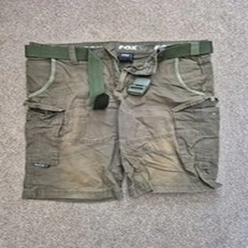 Fox Collection Green & Silver Cargo Shorts