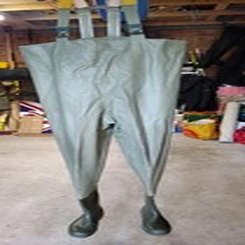 Ocean Chest Waders EU42 Green W42" Good Wear Left - Clean Inside Braces - Pocket