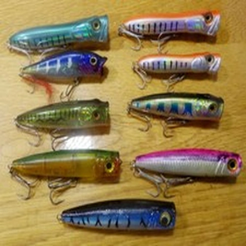 set of 9 LARGE POPPERS surface lure Coarse Saltwater fishing bass pike tackle