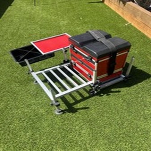 Pole Fishing Seat Box with Footplate Strap and storage sections Pole or Match