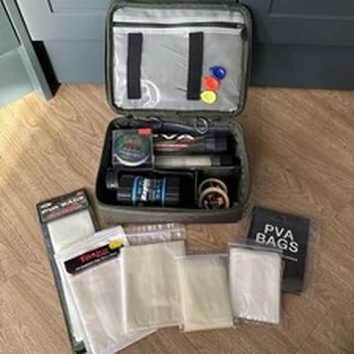 Carp Fishing PVA Set Bags Mesh String Tape etc in an NGT Hardcase storage Bag