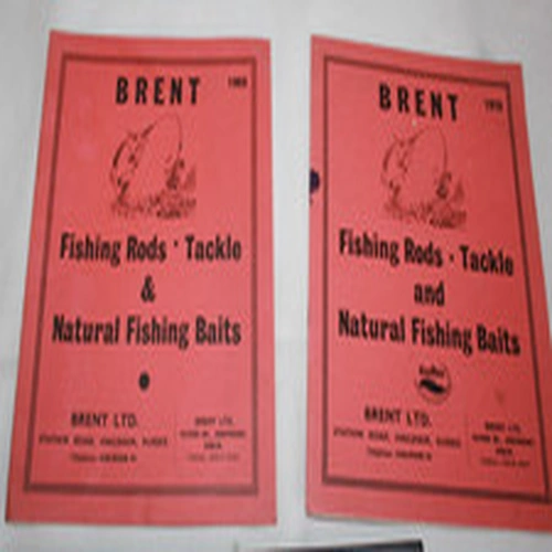 2  BRENT FISHING RODS, TACKLE & NATURAL FISHING BAITS CATALOGUES 1968 & 1970