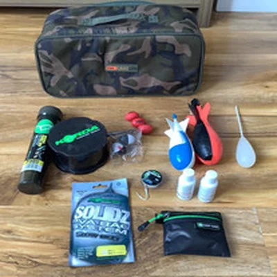 FOX CAMOLITE BAG & BITS, KORDA KRUSHA, PVA BITS,SPOMBS & FLOATS, CARP-CARE KIT