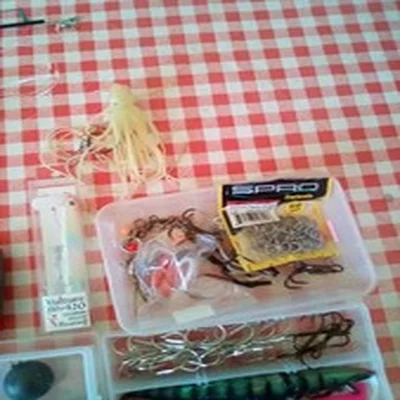 fishing box / seat with job lot boat tackle