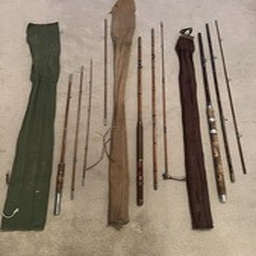 3 X Antique Fishing Rods (One For Fly Fishing)