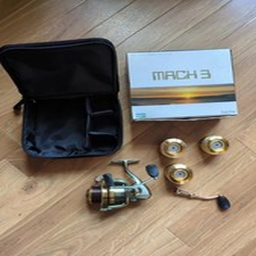Shakespeare Mach III Spinning Fishing Reel With 4 Spools In Box & Spare Handle