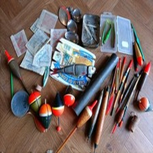 Job Lot Of Vintage Fishing Bits Inc Floats Hooks Lures Spinners Etc As Photos