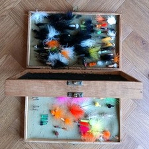 Large Double Sided Box Of Fly Fishing Flies Trout Lures Sold As Per Photos