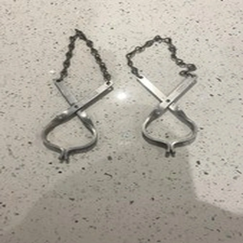 excellent pair vintage hardy alnwick alloy fishing wader clamps hangers holders