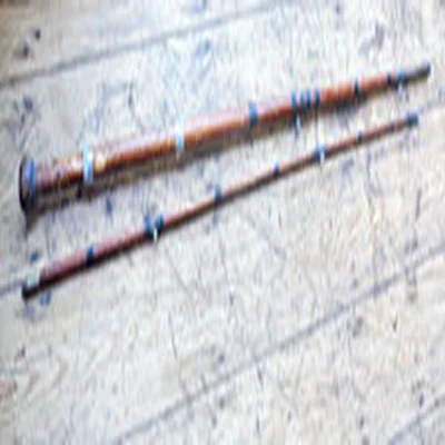 ANTIQUE /VINTAGE   OLD 2 PIECE WOODEN  CANE  FISHING ROD 7FT 1"/ 216CM JOINED