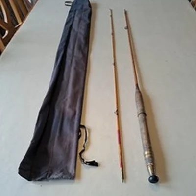 Vintage Allcock and Co Split Cane 7 ft 2 piece rod with bag
