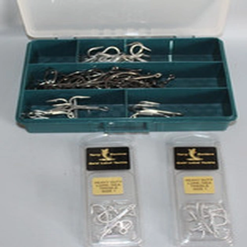 2 PACKS TERRY EUSTICE HEAVY DUTY LURE SEA TREBLE HOOKS # 1 & BOX OF LARGE HOOKS