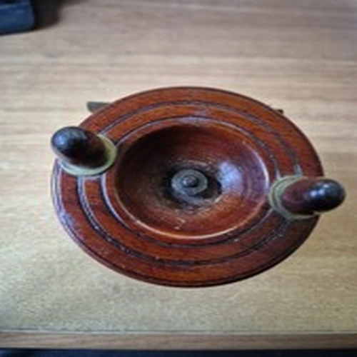 Vintage Allcock & Co. LTD Wooden game fishing reel made in England.