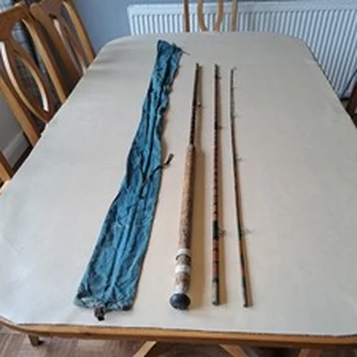 Split Cane fishing rod 3 piece 12 ft with threaded tip ring