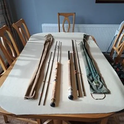A Pair of Vintage Steel Fishing Rods, one apollo tubular, and one unnamed