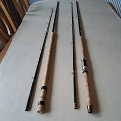 A pair of Classic Carp Fishing Rods, by edgar sealey and shakespeare