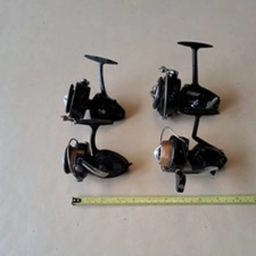 Four fixed spool reels for spares or repair, 2 intrepid and 2 others