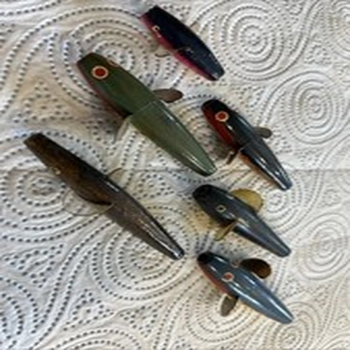 Vintage Wooden Fishing Spinners