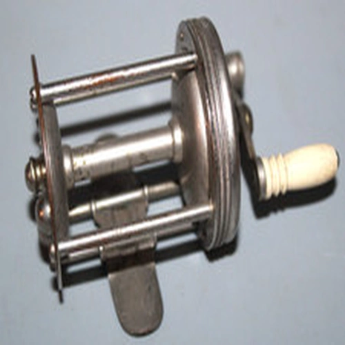 VINTAGE QUADRUPLE SMALL NICKLE PATED BAITCAST REEL "60 YARDS"