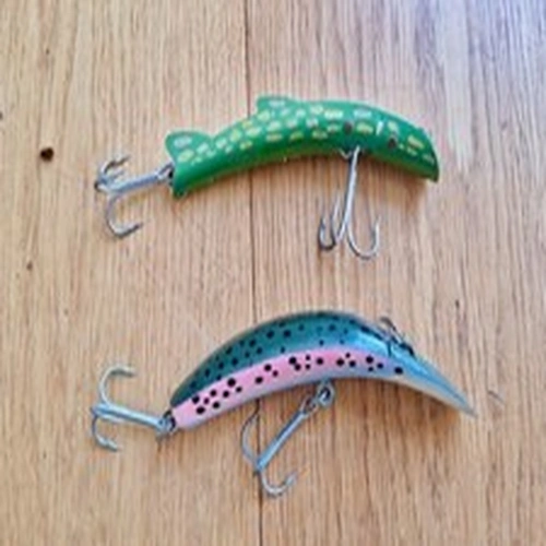 Lure Jensen Kwikfish plug and Metal Russelure - classic lures