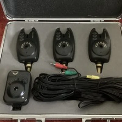 Sundridge Optonic Bite Alarms x 3 in stainless steel case