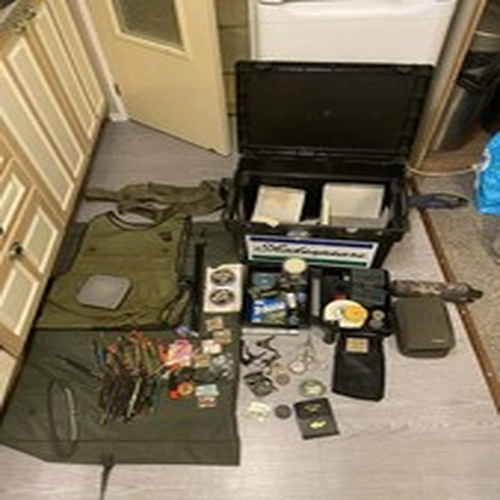 Vintage Shakespeare Carp Fishing Seat Box with Contents Job Lot Fishing Tackle