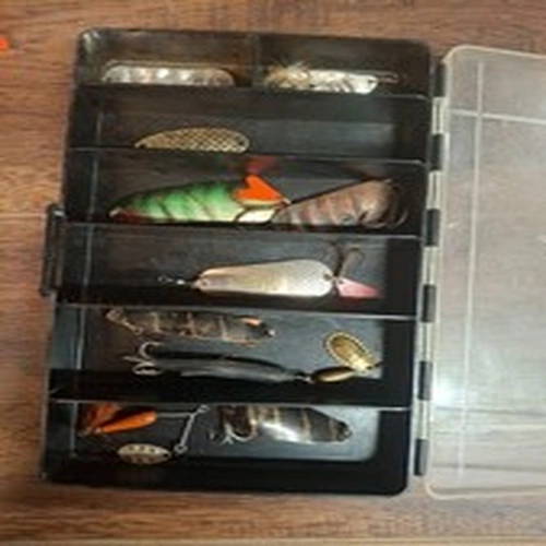 Vintage Abu Svangsta Tackle Box With Abu Sweden Fishing Lures Job Lot