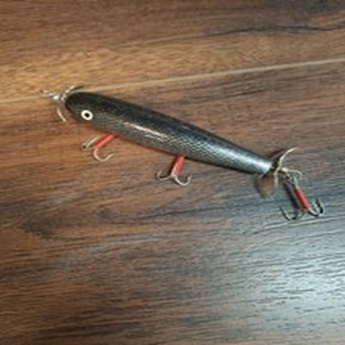 Vintage Wooden Torpedo Topwater Fishing Lure