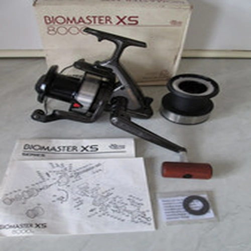 SHIMANO BIOMASTER 8000 XS REEL + S/SPOOL, PAPERS IN BOX  IN GOOD USED CONDITION.