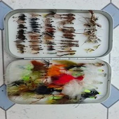 110+ Various Trout Flys- Dry Flies, Buzzers, Nymphs, Lures etc in Wheatly Box