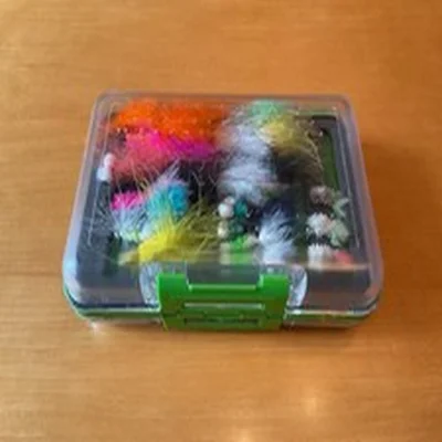 Profile Waterproof Double Sided Fly Box - Green comes with Over 45 Lures