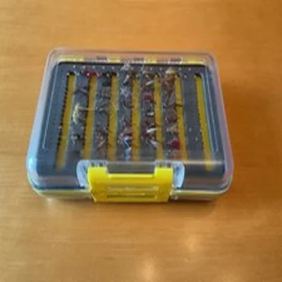 Profile Waterproof Double Sided Fly Box - Yellow comes With Over 45 Flies