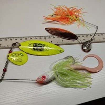 2 RARE,OLD SCHOOL ,LARGE,SPINNERBAITS-PIKE,BASS  FISHING  LURES