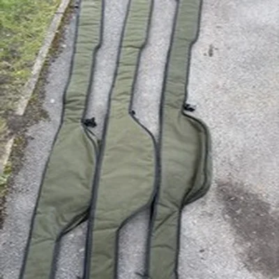 3 x Aqua Single Rod Sleeve 13ft Black Series Green - Carp luggage
