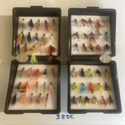 Fox Box Black Fly Boxes With 61 Small Salmon & Sea Trout Single & Double Flies
