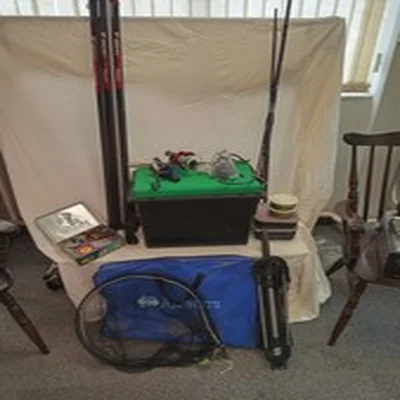 Keenet Fishing Box Poles,Rod And Accessories Inc Nets/Floats /Reels/Bait Boxes