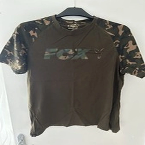 Fox Camo Fishing T Shirt Size Large