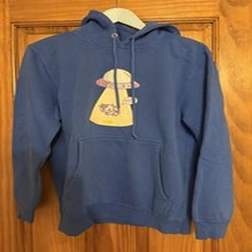 Blue Space Cow Hoodie Size S - Used